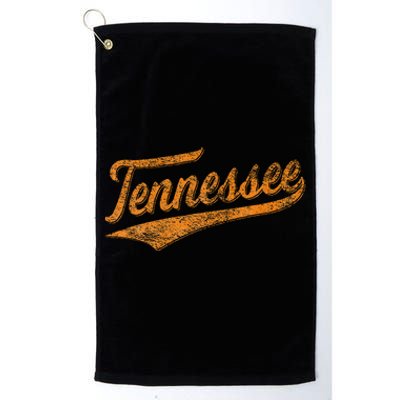 Tennessee Baseball Sports Script Cursive Flag Swoosh Platinum Collection Golf Towel