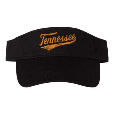 Tennessee Baseball Sports Script Cursive Flag Swoosh Valucap Bio-Washed Visor