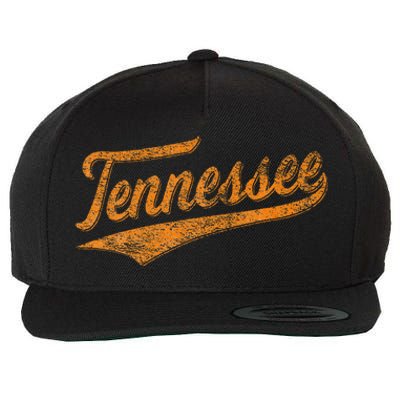 Tennessee Baseball Sports Script Cursive Flag Swoosh Wool Snapback Cap