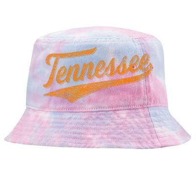 Tennessee Baseball Sports Script Cursive Flag Swoosh Tie-Dyed Bucket Hat