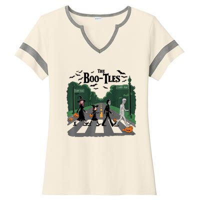 The Bootles Scabby Road Funny Halloween Ladies Halftime Notch Neck Tee