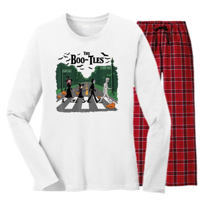 The Bootles Scabby Road Funny Halloween Women's Long Sleeve Flannel Pajama Set 