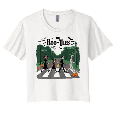 The Bootles Scabby Road Funny Halloween Women's Crop Top Tee