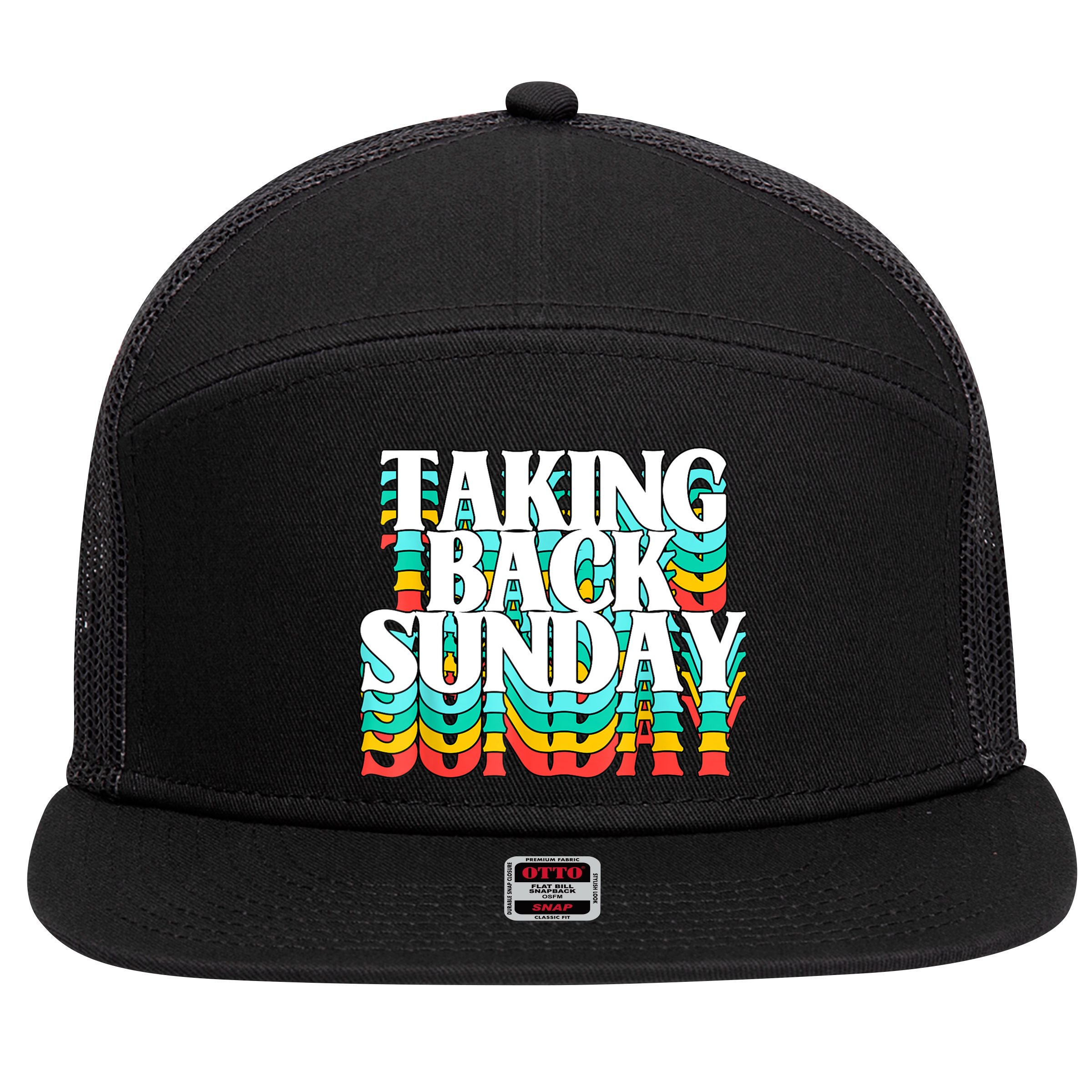 Taking Back Sunday Funny 7 Panel Mesh Trucker Snapback Hat