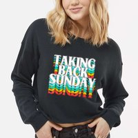 Taking Back Sunday Funny Cropped Pullover Crew