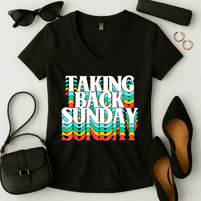 Taking Back Sunday Funny Women's V-Neck T-Shirt