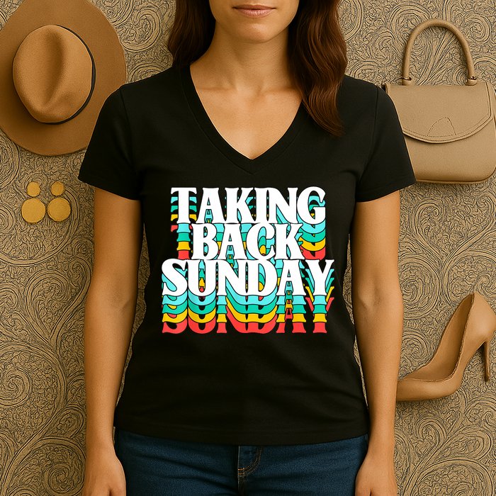 Taking Back Sunday Funny Women's V-Neck T-Shirt