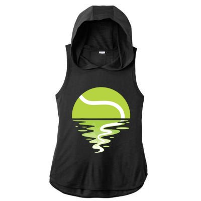 Tennis Ball Sunset Tennis Player Ladies PosiCharge Tri-Blend Wicking Draft Hoodie Tank