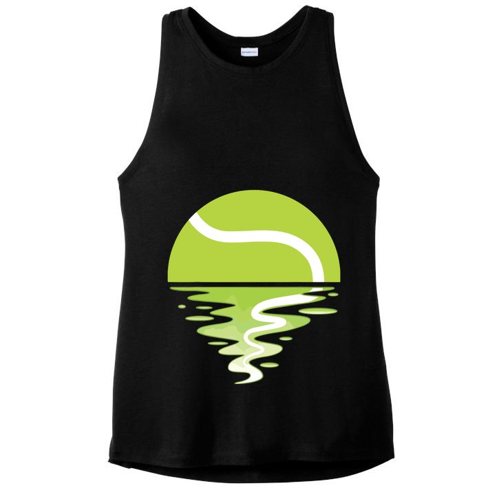 Tennis Ball Sunset Tennis Player Ladies PosiCharge Tri-Blend Wicking Tank