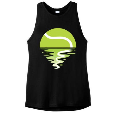 Tennis Ball Sunset Tennis Player Ladies PosiCharge Tri-Blend Wicking Tank