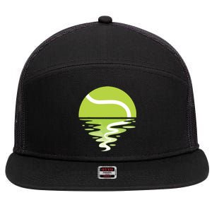 Tennis Ball Sunset Tennis Player 7 Panel Mesh Trucker Snapback Hat