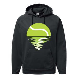 Tennis Ball Sunset Tennis Player Performance Fleece Hoodie