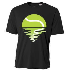 Tennis Ball Sunset Tennis Player Cooling Performance Crew T-Shirt