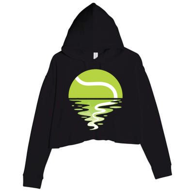 Tennis Ball Sunset Tennis Player Crop Fleece Hoodie