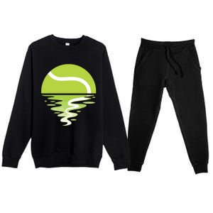 Tennis Ball Sunset Tennis Player Premium Crewneck Sweatsuit Set