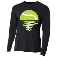 Tennis Ball Sunset Tennis Player Cooling Performance Long Sleeve Crew