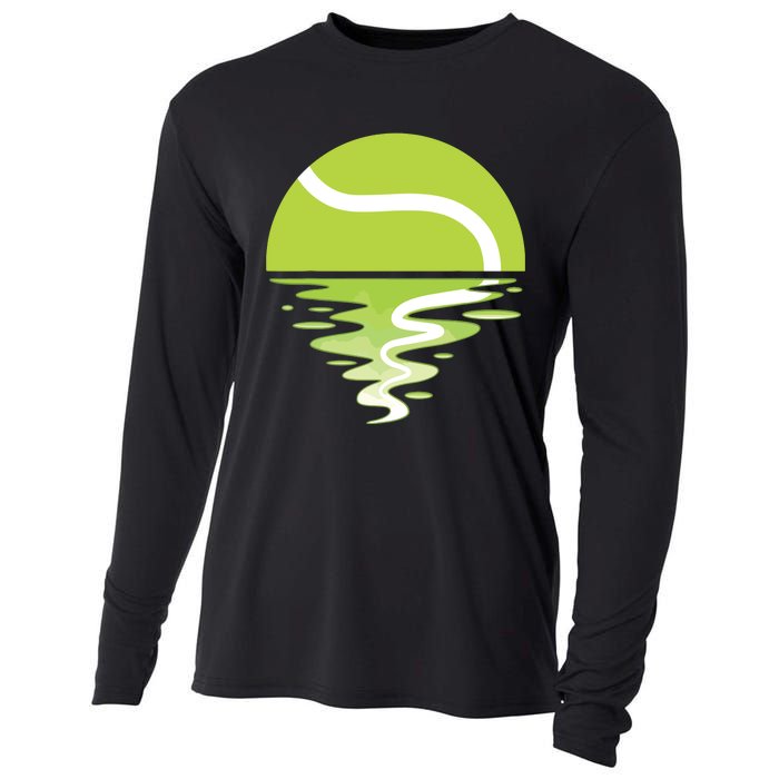 Tennis Ball Sunset Tennis Player Cooling Performance Long Sleeve Crew