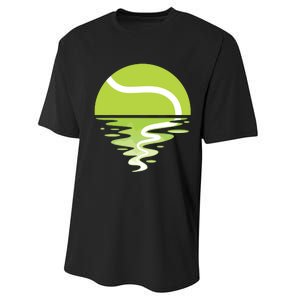 Tennis Ball Sunset Tennis Player Performance Sprint T-Shirt