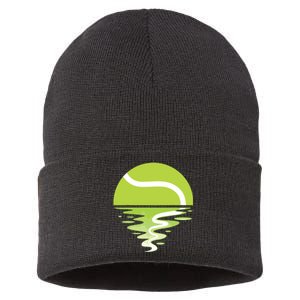 Tennis Ball Sunset Tennis Player Sustainable Knit Beanie