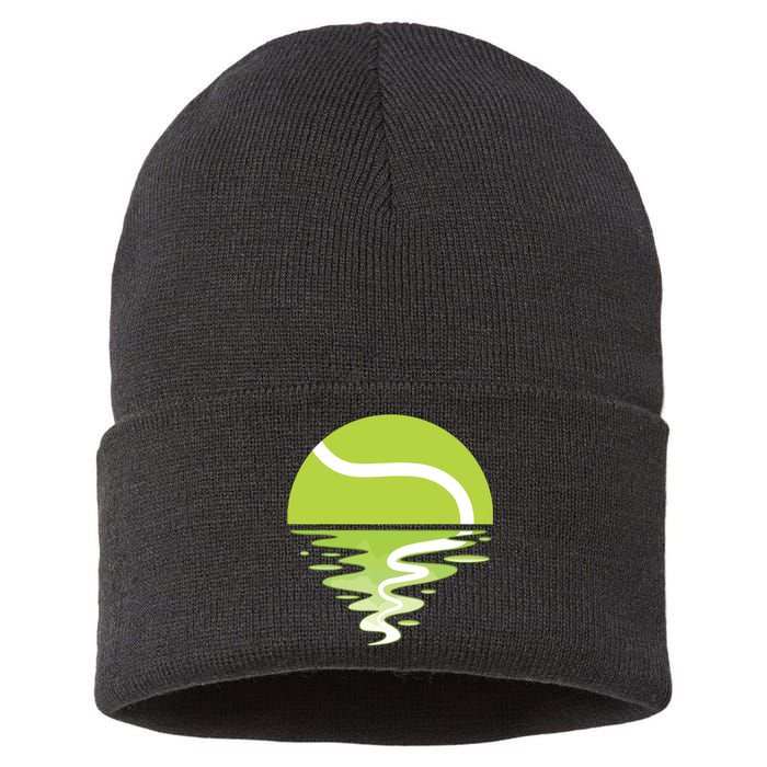 Tennis Ball Sunset Tennis Player Sustainable Knit Beanie