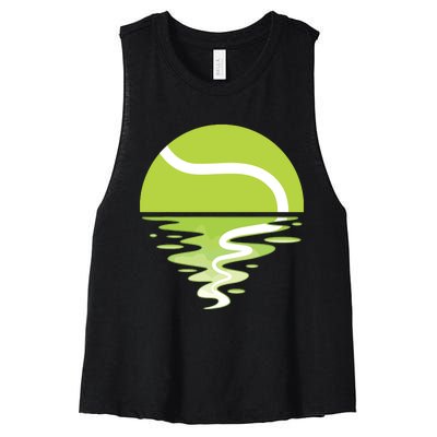 Tennis Ball Sunset Tennis Player Women's Racerback Cropped Tank