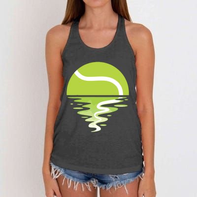 Tennis Ball Sunset Tennis Player Women's Knotted Racerback Tank