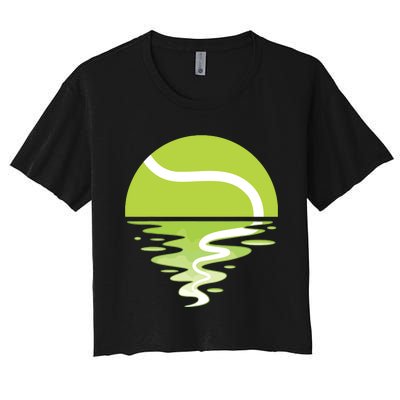 Tennis Ball Sunset Tennis Player Women's Crop Top Tee