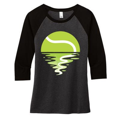 Tennis Ball Sunset Tennis Player Women's Tri-Blend 3/4-Sleeve Raglan Shirt