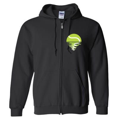 Tennis Ball Sunset Tennis Player Full Zip Hoodie