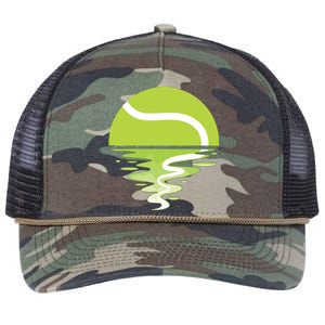 Tennis Ball Sunset Tennis Player Retro Rope Trucker Hat Cap