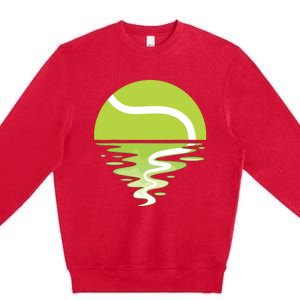 Tennis Ball Sunset Tennis Player Premium Crewneck Sweatshirt