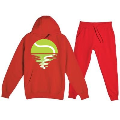 Tennis Ball Sunset Tennis Player Premium Hooded Sweatsuit Set