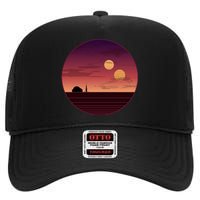 The Binary Sunset High Crown Mesh Back Trucker Hat