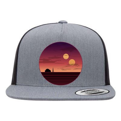 The Binary Sunset Flat Bill Trucker Hat