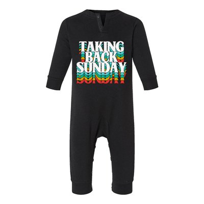 Taking Back Sunday Weekend Funny Retro Infant Fleece One Piece