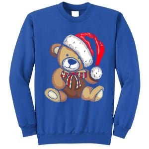 Teddy Bear Santa Hat Christmas Pajama Cute Xmas Funny Gift Sweatshirt