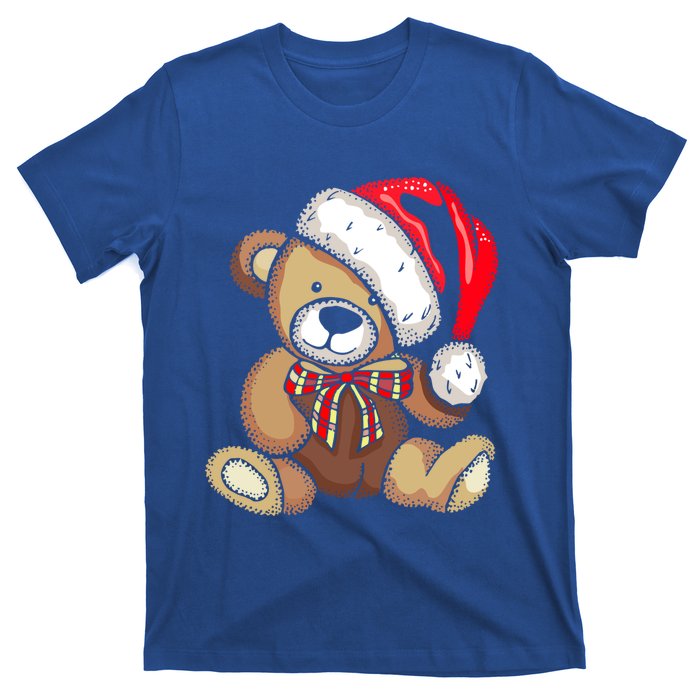 Teddy Bear Santa Hat Christmas Pajama Cute Xmas Funny Gift T-Shirt