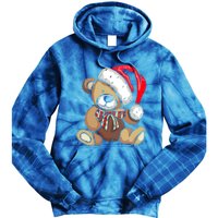 Teddy Bear Santa Hat Christmas Pajama Cute Xmas Funny Gift Tie Dye Hoodie