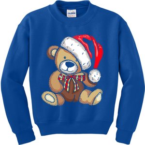 Teddy Bear Santa Hat Christmas Pajama Cute Xmas Funny Gift Kids Sweatshirt