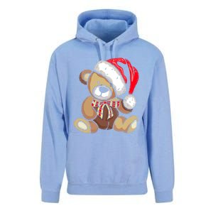 Teddy Bear Santa Hat Christmas Pajama Cute Xmas Funny Gift Unisex Surf Hoodie