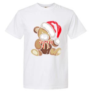 Teddy Bear Santa Hat Christmas Pajama Cute Xmas Funny Gift Garment-Dyed Heavyweight T-Shirt