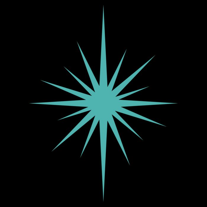 Turquoise Blue Starburst Retro Atomic Era Cooling Performance Crew T-Shirt