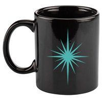 Turquoise Blue Starburst Retro Atomic Era 11oz C Handle Ceramic Mug