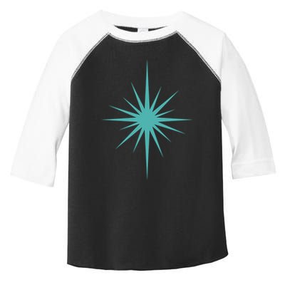 Turquoise Blue Starburst Retro Atomic Era Toddler Fine Jersey T-Shirt