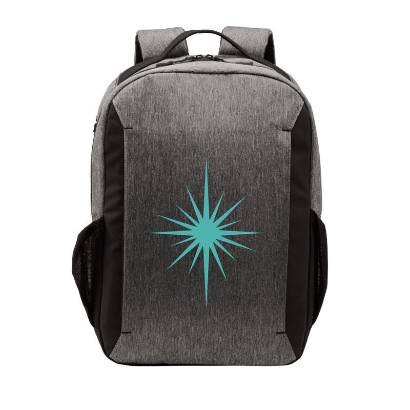 Turquoise Blue Starburst Retro Atomic Era Vector Backpack