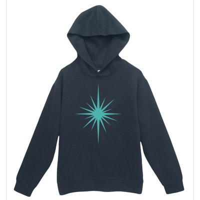 Turquoise Blue Starburst Retro Atomic Era Urban Pullover Hoodie