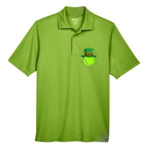 Tennis Ball St Patricks Day Ball Leprechaun Gift Men's Origin Performance Pique Polo