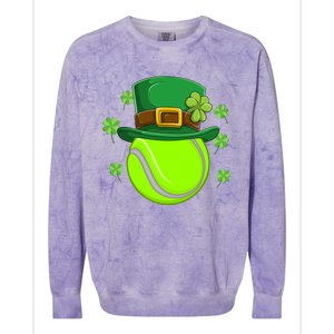 Tennis Ball St Patricks Day Ball Leprechaun Gift Colorblast Crewneck Sweatshirt