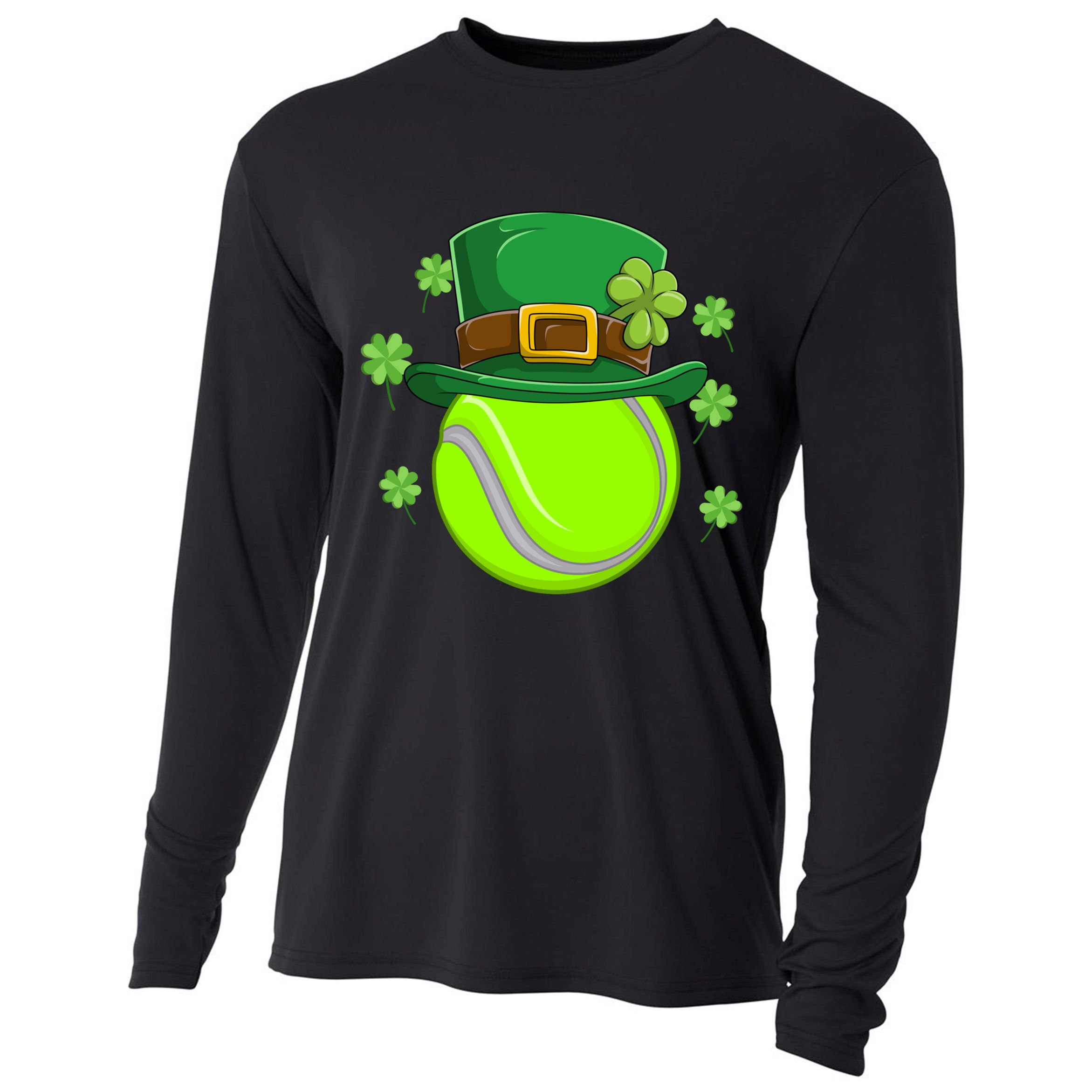 Tennis Ball St Patricks Day Ball Leprechaun Gift Cooling Performance Long Sleeve Crew