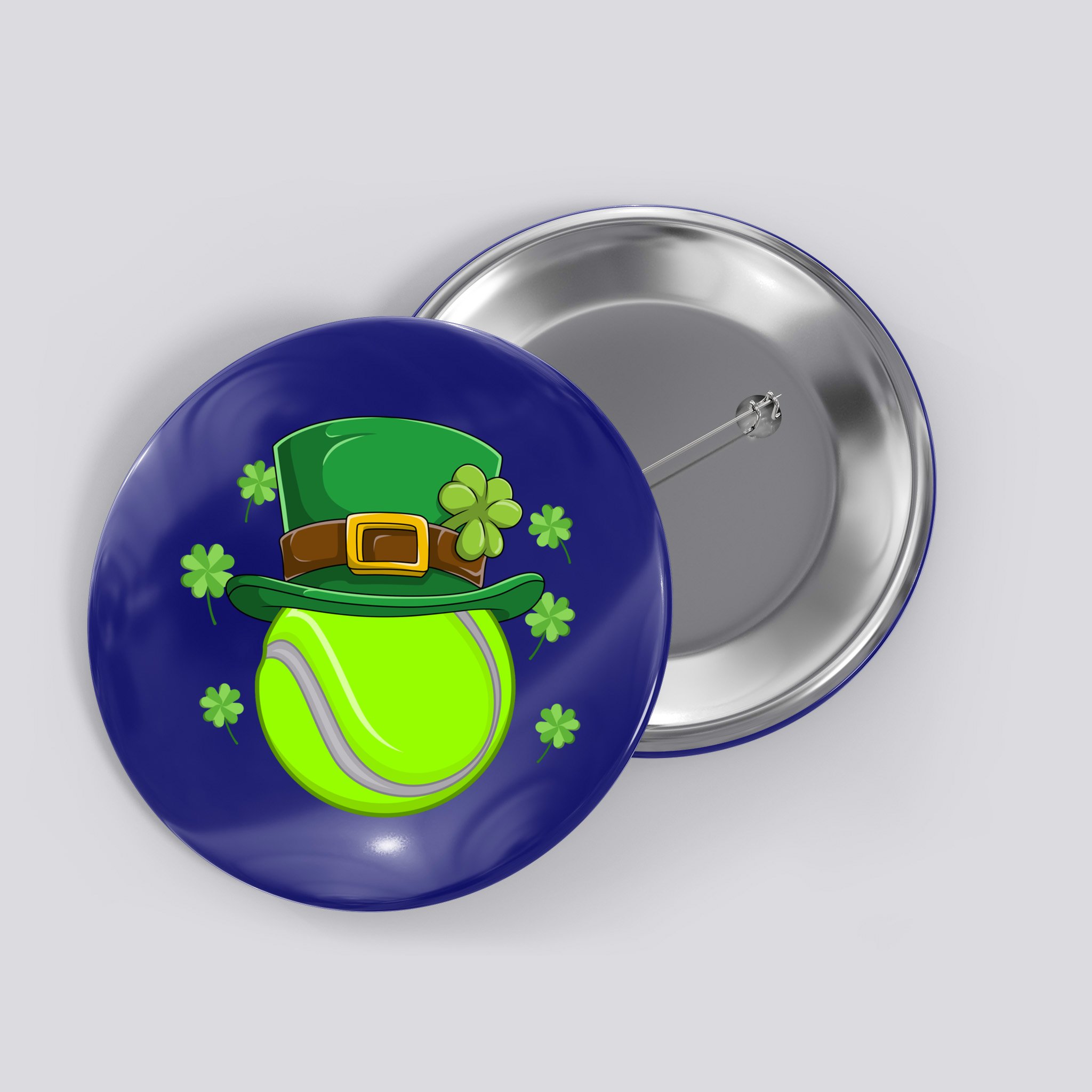 Tennis Ball St Patricks Day Ball Leprechaun Gift Button